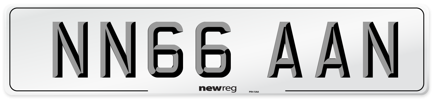 NN66 AAN Number Plate from New Reg
